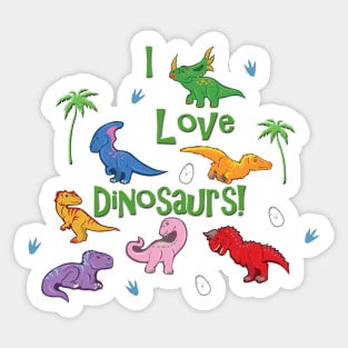 I Love (Cute) Dinosaurs Sticker